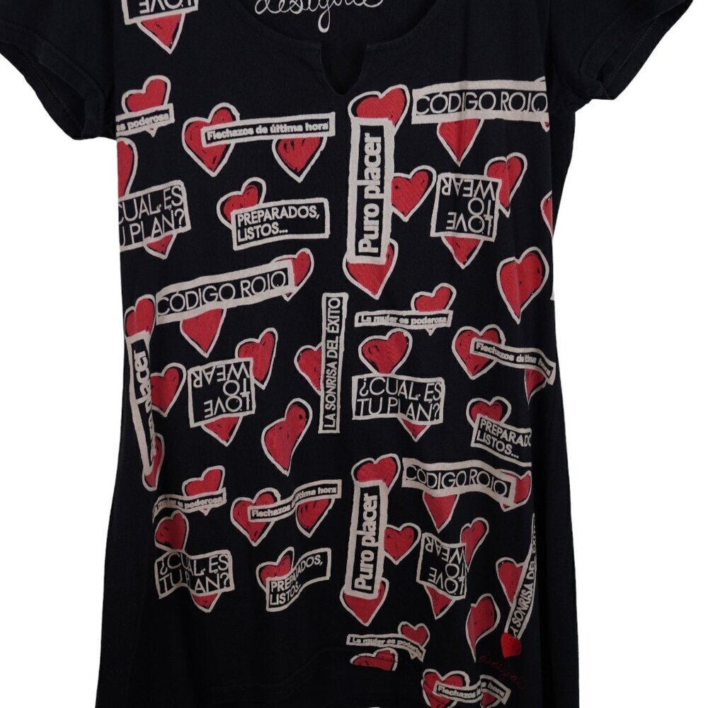 Desigual Tunic Top Hearts Patchwork Asymmetrical … - image 5